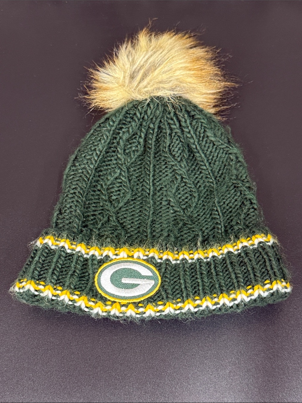NFL Green Bay Packers Knit Pom Beanie with Yellow Trim